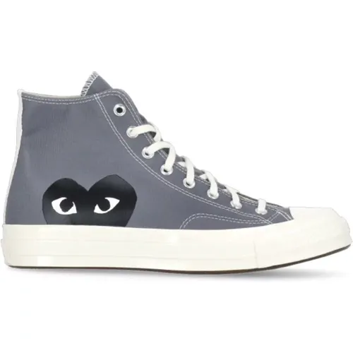 Canvas High Top Sneakers Grau , Damen, Größe: 42 EU - Comme des Garçons Play - Modalova