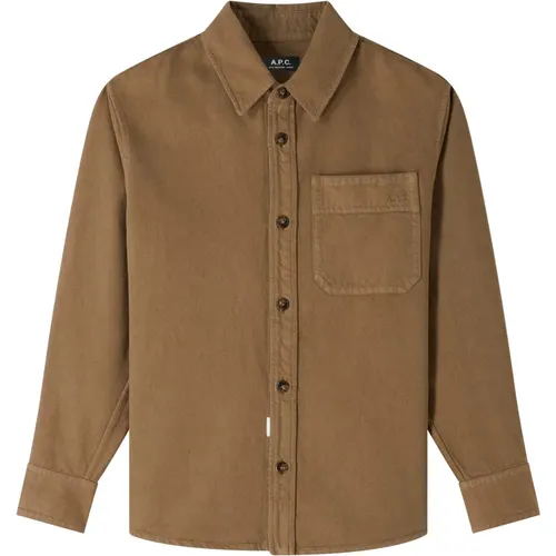 Light Jackets, male, , Size: S Embroidered Basile Jacket - A.p.c. - Modalova