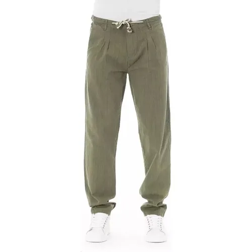 Straight Trousers, male, , Size: S Army Cotton Chino Trousers - Baldinini - Modalova