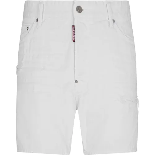 Weiße Denim Bull Shorts , Herren, Größe: XL - Dsquared2 - Modalova