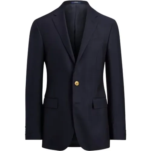 Blazers, male, , Size: S Slim Fit Wool Blazer with Polo Style - Polo Ralph Lauren - Modalova