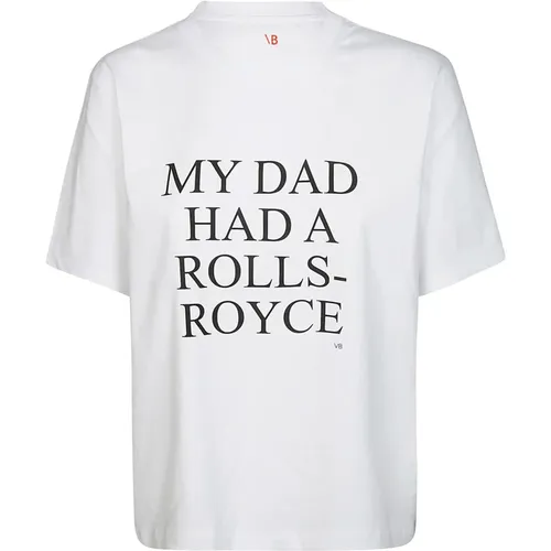 T-Shirts, female, , Size: XS Short Sleeve Tee My Dads Rolls-Royce - Victoria Beckham - Modalova