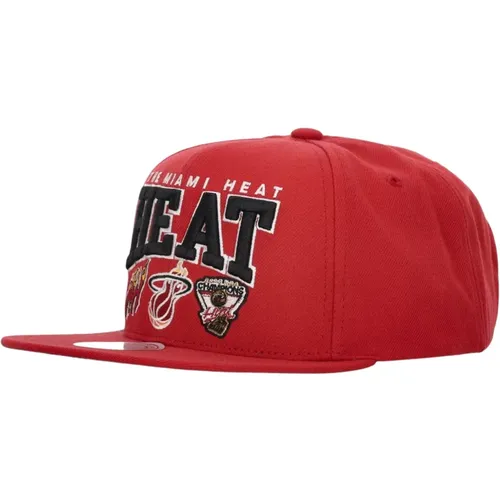 Caps, male, , Size: ONE SIZE Miami Heat NBA Champ Snapback Cap - Mitchell & Ness - Modalova