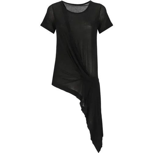 T-shirt with Asymmetric Hem , female, Sizes: S - Yohji Yamamoto - Modalova