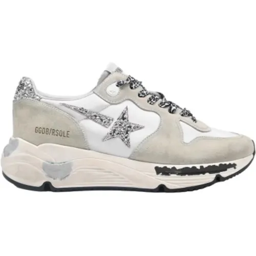 White Grey Silver Glitter Star Sneakers , female, Sizes: 6 UK - Golden Goose - Modalova