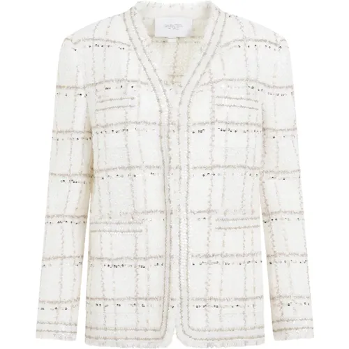 Ivory Gold Sequin Tweed Jacket , female, Sizes: XS - Giambattista Valli - Modalova