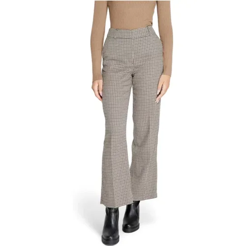 Wide Trousers, female, , Size: M L32 Houndstooth High Waist Trousers - Only - Modalova