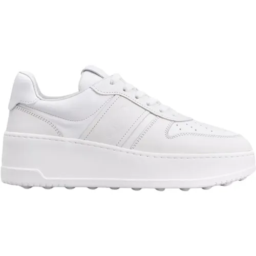 Weiße Leder Low-Top Sneakers , Damen, Größe: 37 1/2 EU - TOD'S - Modalova