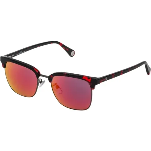 Braune und rote Unisex-Sonnenbrille , unisex, Größe: 59 MM - Carolina Herrera - Modalova