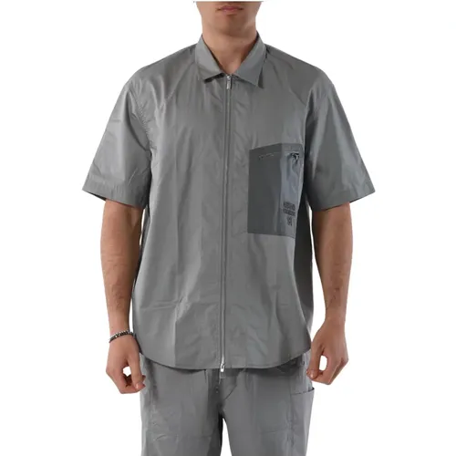 Baumwollhemd mit Reißverschluss , Herren, Größe: XL - Armani Exchange - Modalova