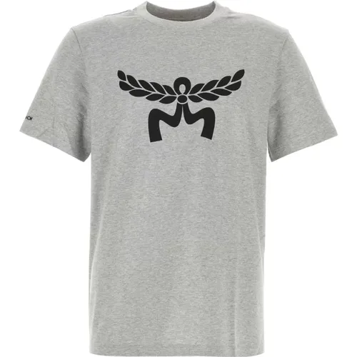 Stylisches Graues Baumwoll-T-Shirt - MCM - Modalova