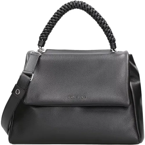 Handbags, female, , Size: ONE SIZE Leather Shoulder Bag with Flap - Orciani - Modalova