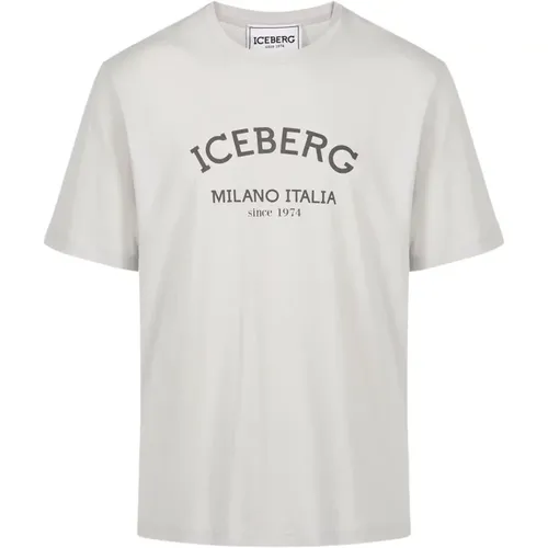 Logo Print Baumwoll T-shirt , Herren, Größe: 3XL - Iceberg - Modalova