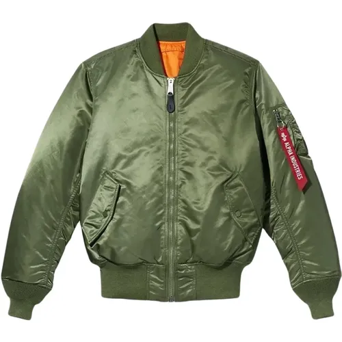 Bomber Jackets, male, , Size: S Classic Bomber Jacket in Sage - alpha industries - Modalova