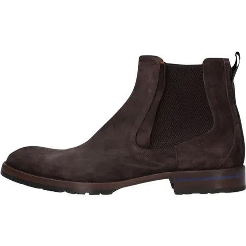 Dunkelbrauner Chelsea Boot mit Einzigartigem Design , Herren, Größe: 44 2/3 EU - Floris van Bommel - Modalova