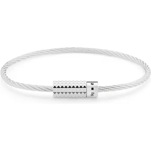 Bracelets, male, , Size: S Pyramid Cable Bracelet - Le Gramme - Modalova