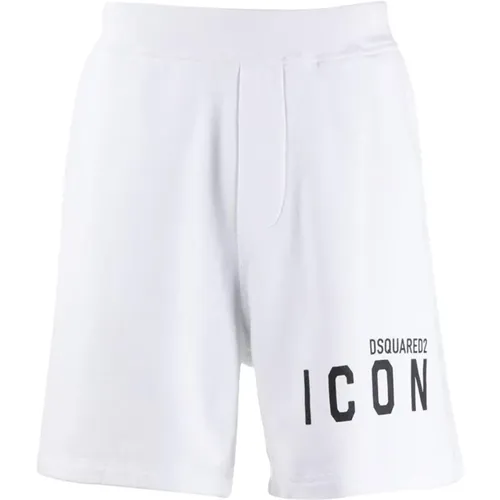 Casual Shorts, male, , Size: 2XL Cotton Logo Bermuda Shorts - Dsquared2 - Modalova