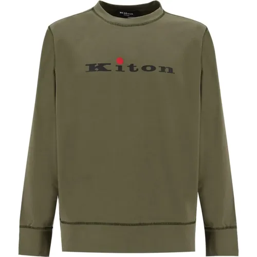 Logo Print Cotton Sweatshirt , male, Sizes: XL, 2XL, L - Kiton - Modalova