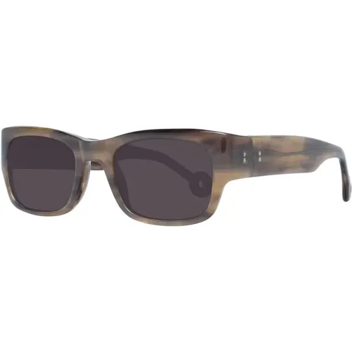 Braune Rechteckige Sonnenbrille mit UV-Schutz - Hally & Son - Modalova