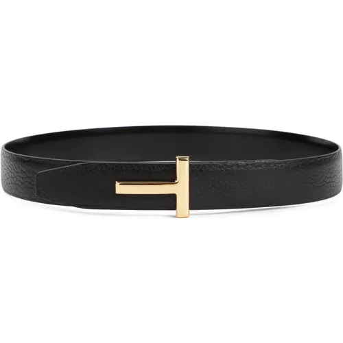 Belts, female, , Size: 85 CM Grained Leather Belt - Tom Ford - Modalova