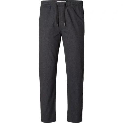 Hose mit Kordelzug in Sky Captain Houndstooth , Herren, Größe: XL - Selected Homme - Modalova