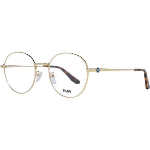 Glasses, male, , Size: ONE SIZE Modern Gold Round Optical Frames - BMW - Modalova