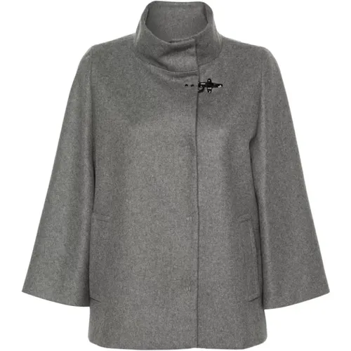 Wool Blend Grey Coat , female, Sizes: L - Fay - Modalova