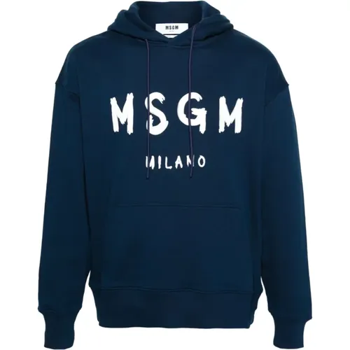 Sweater with Logo Print , male, Sizes: XL - Msgm - Modalova