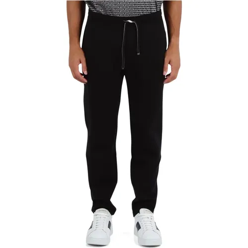 Cotton sporty pants with logo patch , male, Sizes: S, L, XL, 2XL - Emporio Armani - Modalova