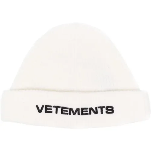 Beanies, male, , Size: M Wool Ribbed Knit Hat - Vetements - Modalova