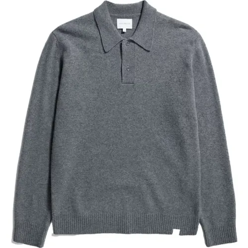 V-neck Knitwear, male, , Size: XL Merino Wool Polo Standard Style - Norse Projects - Modalova