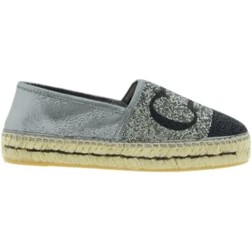 Espadrilles, female, , Size: 7 US Silver Beaded Espadrilles with CH Initials - Carolina Herrera - Modalova