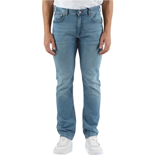 Denim Jeans Straight Fit Fünf Taschen , Herren, Größe: W32 - Tommy Hilfiger - Modalova