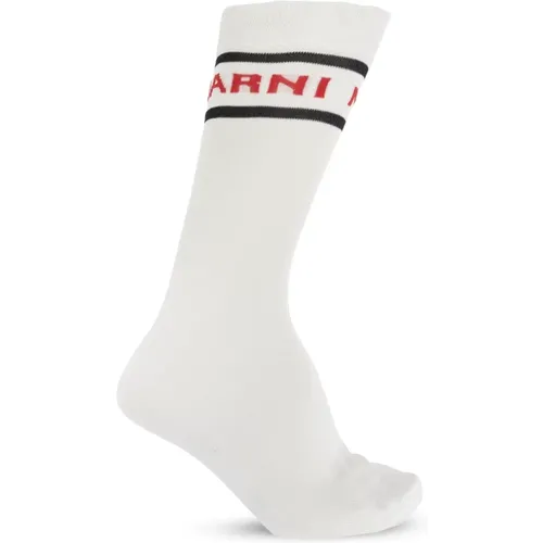 Socks with logo , male, Sizes: L, M - Marni - Modalova