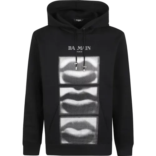 Hoodies, male, , Size: S Sweatshirt Elevate Style Aw24 - Balmain - Modalova