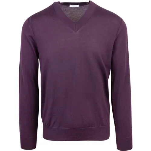 V-Neck Wool Sweater Regular Fit , male, Sizes: M - Paolo Pecora - Modalova
