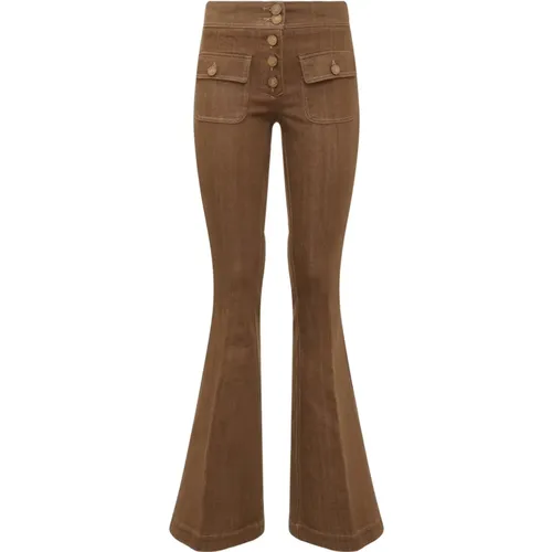 Flare Jeans mit Knopfverschluss , Damen, Größe: W30 - Seafarer - Modalova