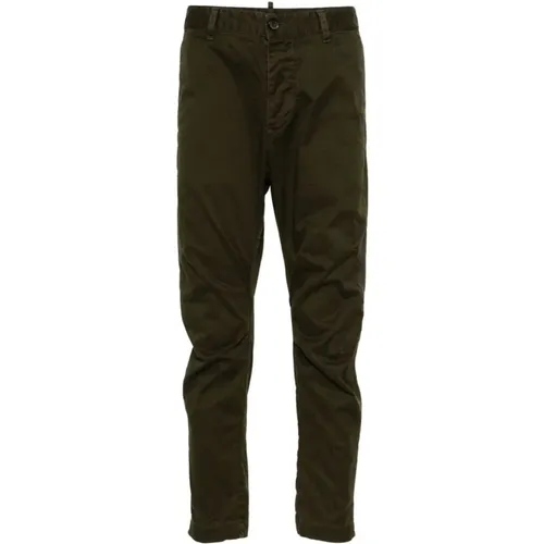 Chinos, male, , Size: XS Twill Weave Trousers - Dsquared2 - Modalova