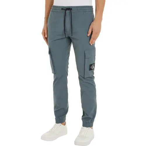 Sweatpants, male, , Size: XL Grey Cargo Skinny Trousers - Calvin Klein - Modalova