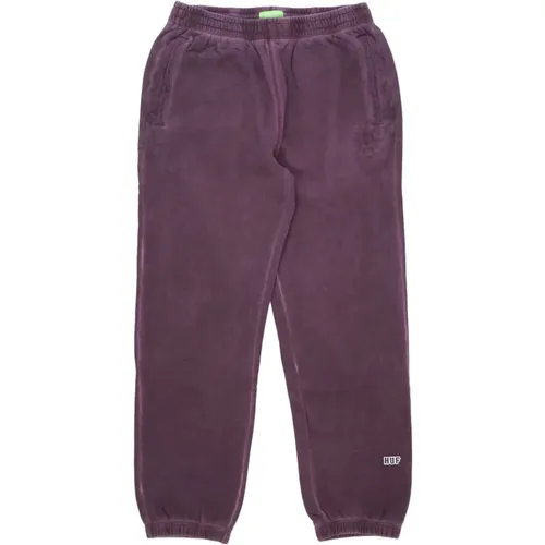 Sweatpants, male, , Size: M Fleece Tracksuit Pants in Wine - HUF - Modalova