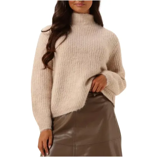 Beiger Alpaka Strickpullover , Damen, Größe: L - Bruuns Bazaar - Modalova