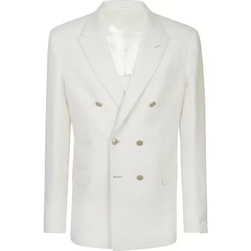 Blazers, male, , Size: XS Cashmere Double-Breasted Jacket - Eleventy - Modalova