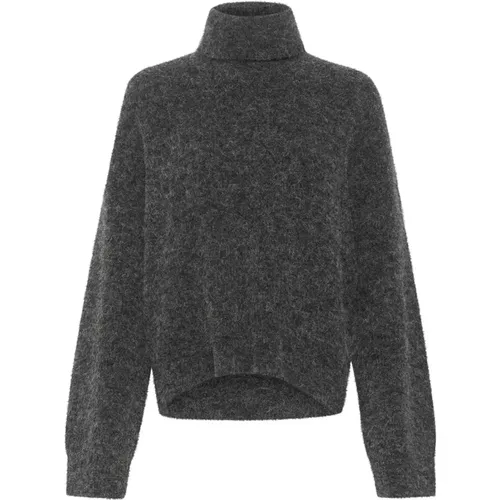 Turtlenecks, female, , Size: 2XS Cozy Rollneck Sweater Charcoal Melange - Gestuz - Modalova