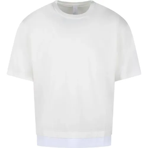 Bicolor Slim Fit Crew Neck T-Shirt , male, Sizes: L, XL - Neil Barrett - Modalova