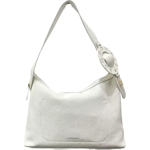 Leather Hobo Bag Cream Color , female, Sizes: ONE SIZE - Borbonese - Modalova