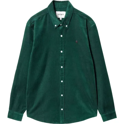 Grünes Baumwoll-Velvet Hemd , Herren, Größe: S - Carhartt WIP - Modalova