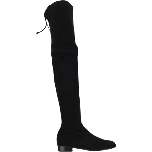 Overknee-Stiefel aus schwarzem Leder - Stuart Weitzman - Modalova