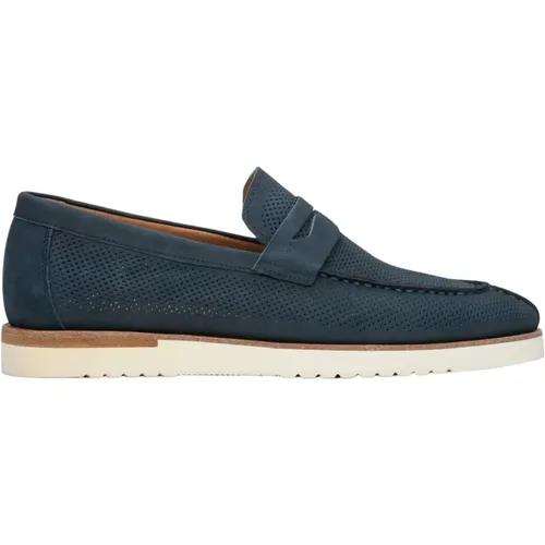 Herren Navy Nubuk Penny Loafers Er00112555 , Herren, Größe: 39 EU - Estro - Modalova