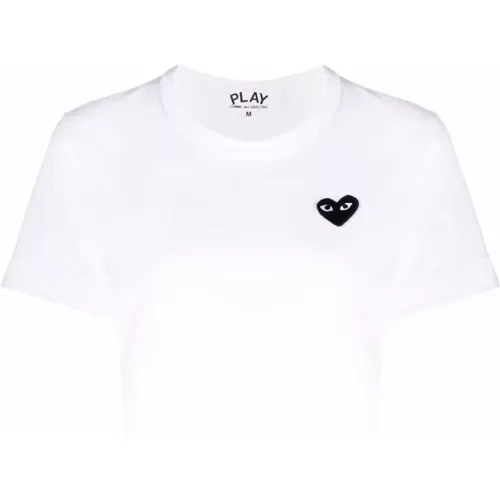 Schwarzes Herz Logo T-Shirt - Comme des Garçons Play - Modalova