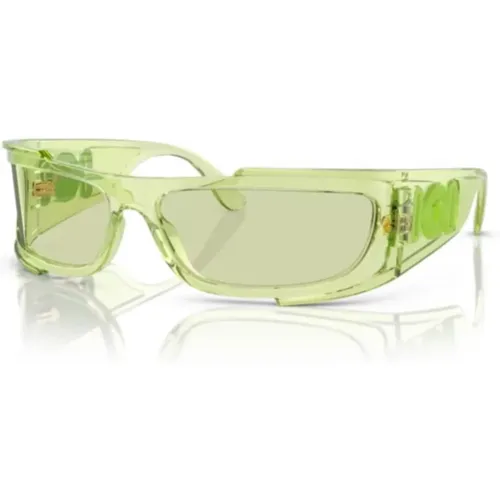 Wpap-Around 0Ve4446 Sonnenbrillen /Transparent grün , unisex, Größe: M - Versace - Modalova